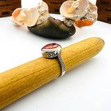 Red Ruby Oval Stone Women's Ring