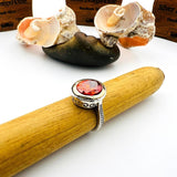 Red Ruby Oval Stone Women's Ring