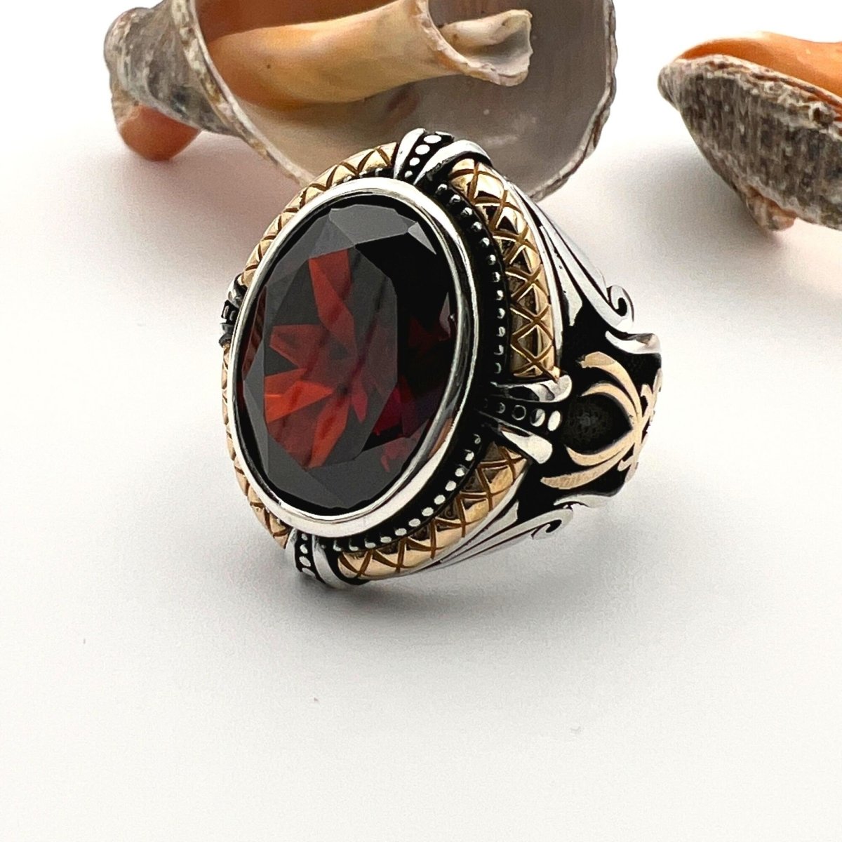 Red Ruby Stone Handmade Silver Ring