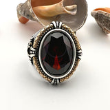 Red Ruby Stone Handmade Silver Ring