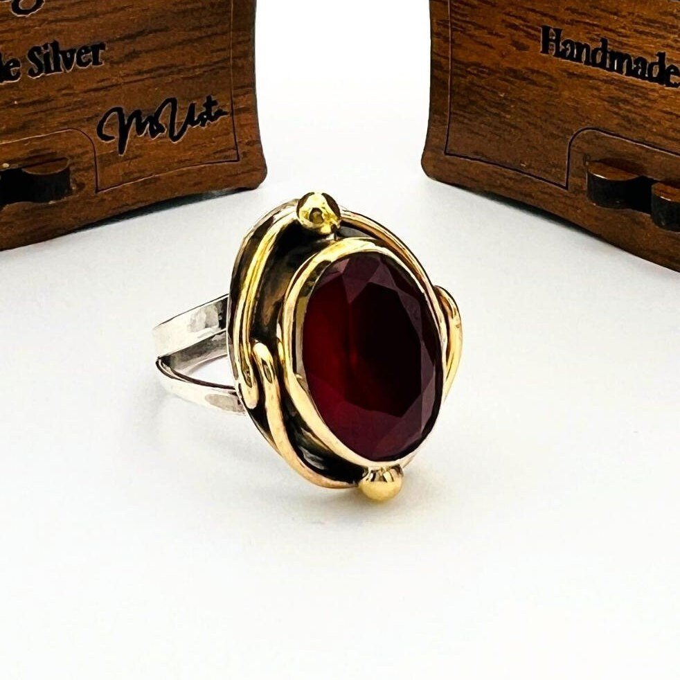 Red Ruby Stone Ladies Ring