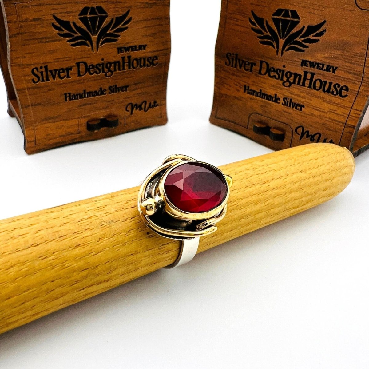 Red Ruby Stone Ladies Ring