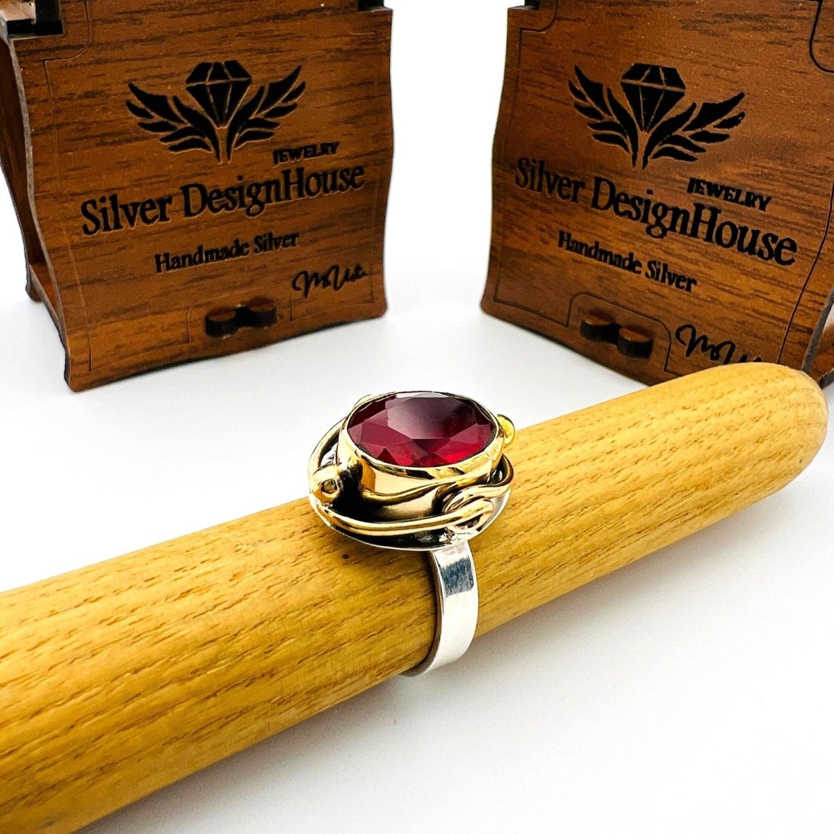 Red Ruby Stone Ladies Ring