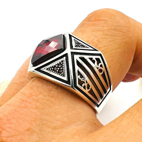 Red Ruby Stone Men's Ring