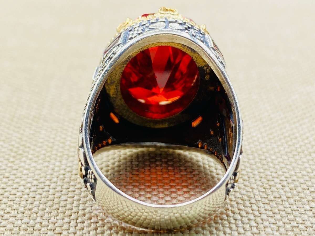 Red Ruby Stone Men's Ring - TryAladdin