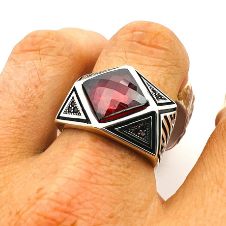 Red Ruby Stone Men's Ring