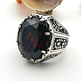 Red Ruby Stone Silver Ring for Men