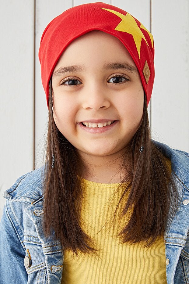 Red Star Kids Beanie - Soft 6 cotton Hat - TryAladdin