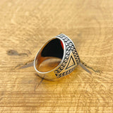 Red Zircon Silver Ring