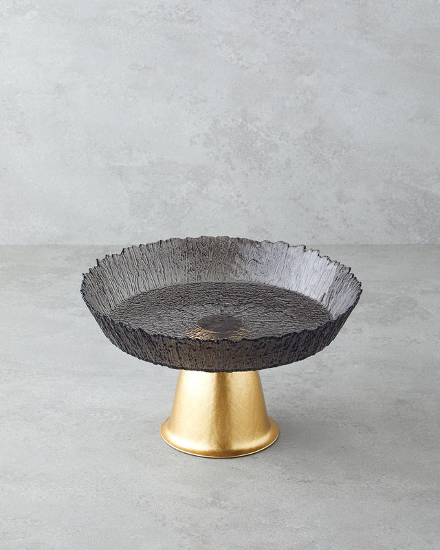 Premium Black Gold Glass Cake Dessert Display Stand