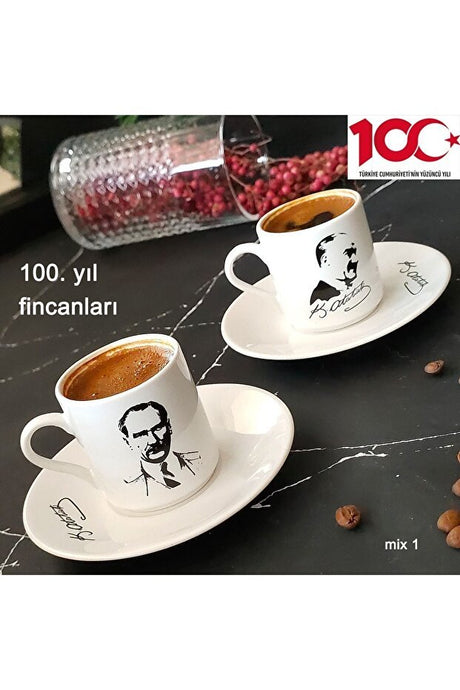 Regna Home Ataturk Legacy Turkish Coffee Cup & Saucer Set - 2 Piece - TryAladdin