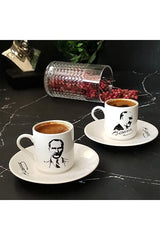 Regna Home Ataturk Legacy Turkish Coffee Cup & Saucer Set - 2 Piece - TryAladdin