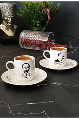 Regna Home Ataturk Legacy Turkish Coffee Cup & Saucer Set - 2 Piece - TryAladdin