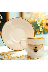 Regna Home Queen Bee Luxury Gilded Porcelain Turkish Coffee Set - 18 Piece - TryAladdin