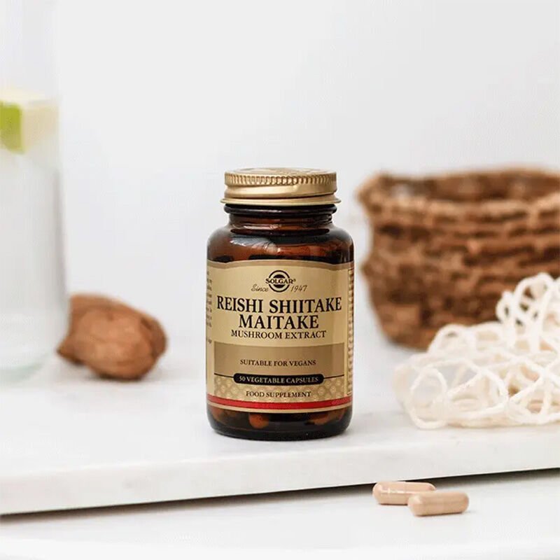 Reishi Shiitake Maitake Mushroom Extract - Herbal Supplement Capsules - TryAladdin