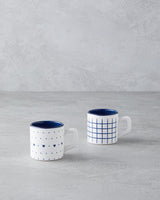 Premium Ceramic Coffee Cup Set Blue 2 Piece Cafe Essentials