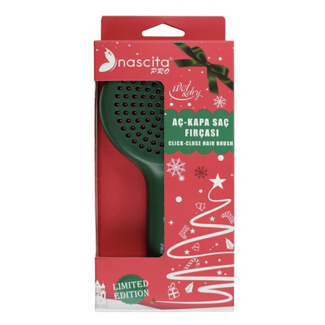 Retractable Travel Hair Brush, Compact Folding Detangler, Green - TryAladdin