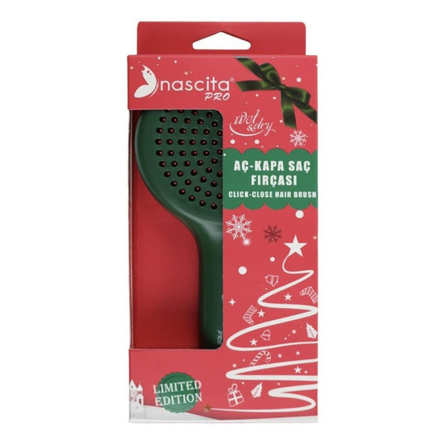 Retractable Travel Hair Brush, Compact Folding Detangler, Green - TryAladdin
