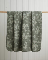 Premium Comfort Cotton Retro Leaf Single Blanket   Khaki