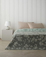 Premium Comfort Cotton Retro Leaf Single Blanket   Khaki