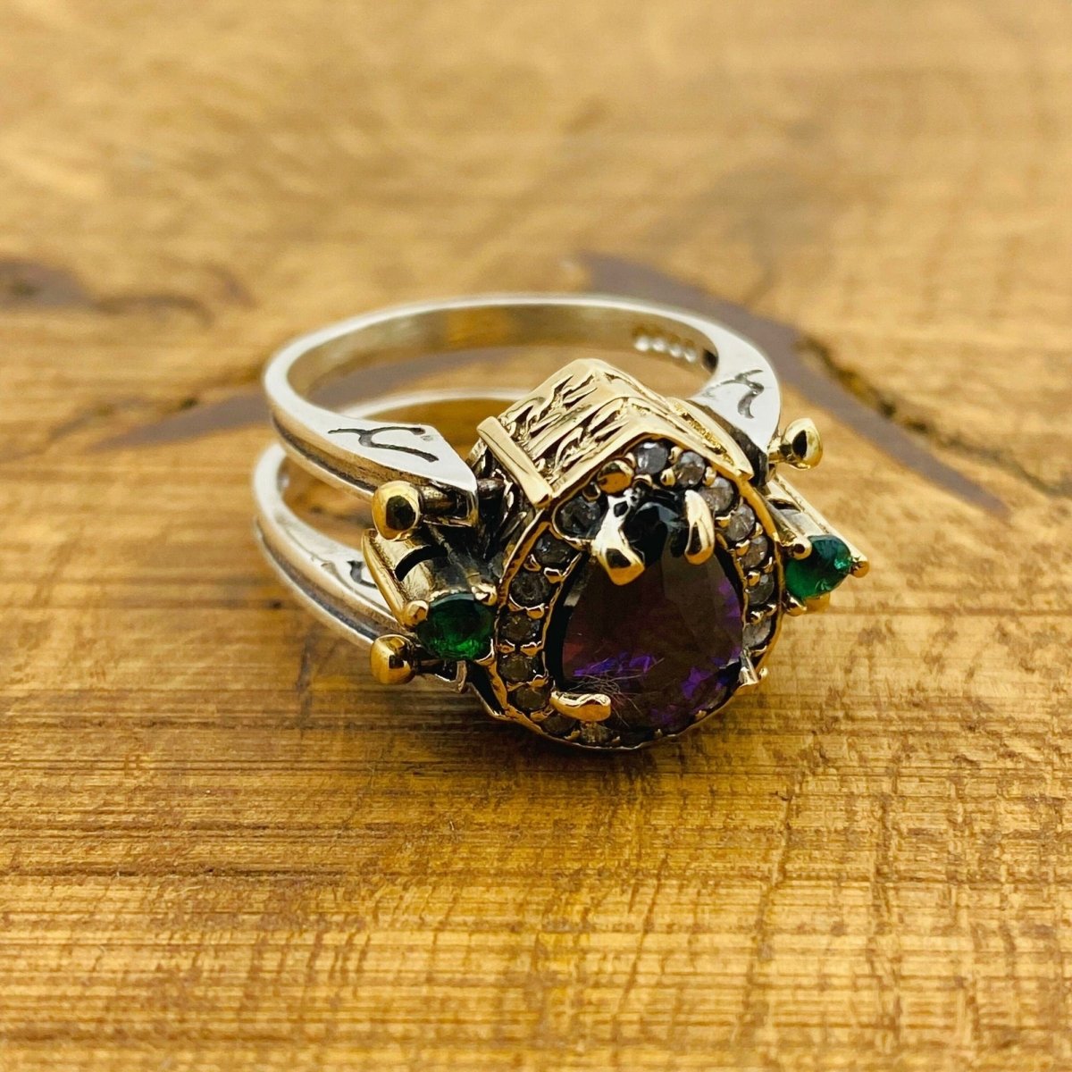 Reversible Amethyst and Citrine Ring