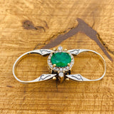 Reversible Ring, Aqua - Emerald Oval Stone