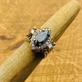 Reversible Ring, Citrine - Onyx Stone