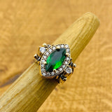 Reversible Ring, Onyx - Emerald Stone