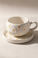 Rgs Homelife Premium Handmade Ceramic Daisy Mug & Cup Set - 2 Piece - TryAladdin