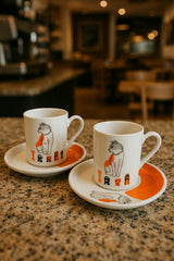 Rgs Homelife Premium Porcelain Turkish Coffee Cup Set - Cat Design - 4 Piece - TryAladdin