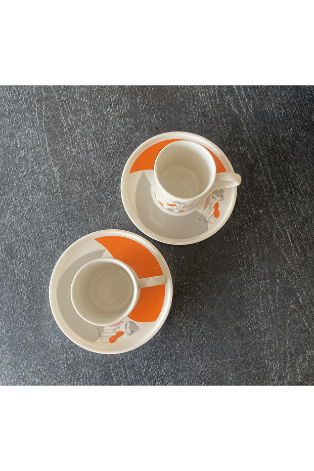 Rgs Homelife Premium Porcelain Turkish Coffee Cup Set - Cat Design - 4 Piece - TryAladdin