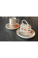 Rgs Homelife Premium Porcelain Turkish Coffee Cup Set - Cat Design - 4 Piece - TryAladdin