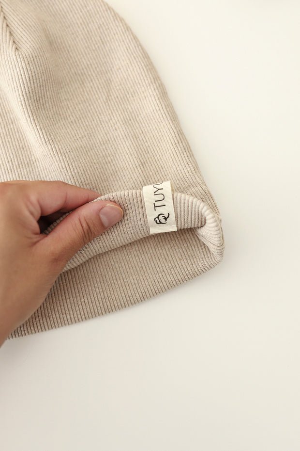 Ribbed Baby Beanie Set - Beige & Khaki 2 - Pack) - TryAladdin