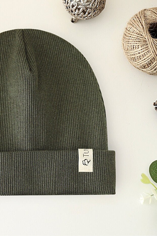 Ribbed Baby Beanie Set - Beige & Khaki 2 - Pack) - TryAladdin