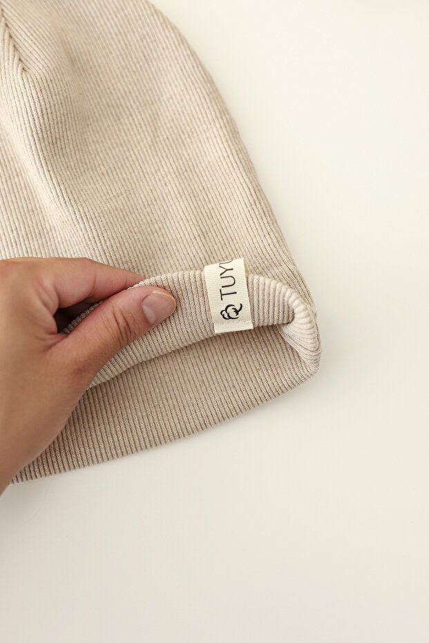 Ribbed Beanie Set Beige & Mustard 2 - Pack - TryAladdin