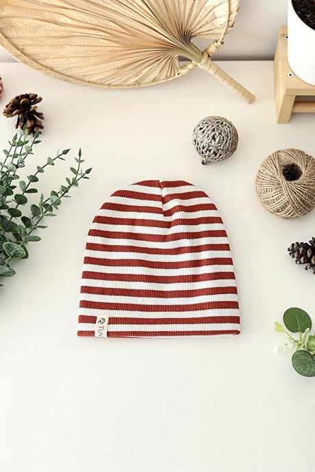 Ribbed Striped Cotton Beanie - TryAladdin