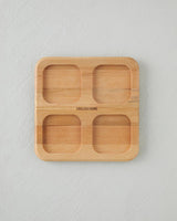 Professional Glass Wood Lidded 4 Compartment Breakfast Server