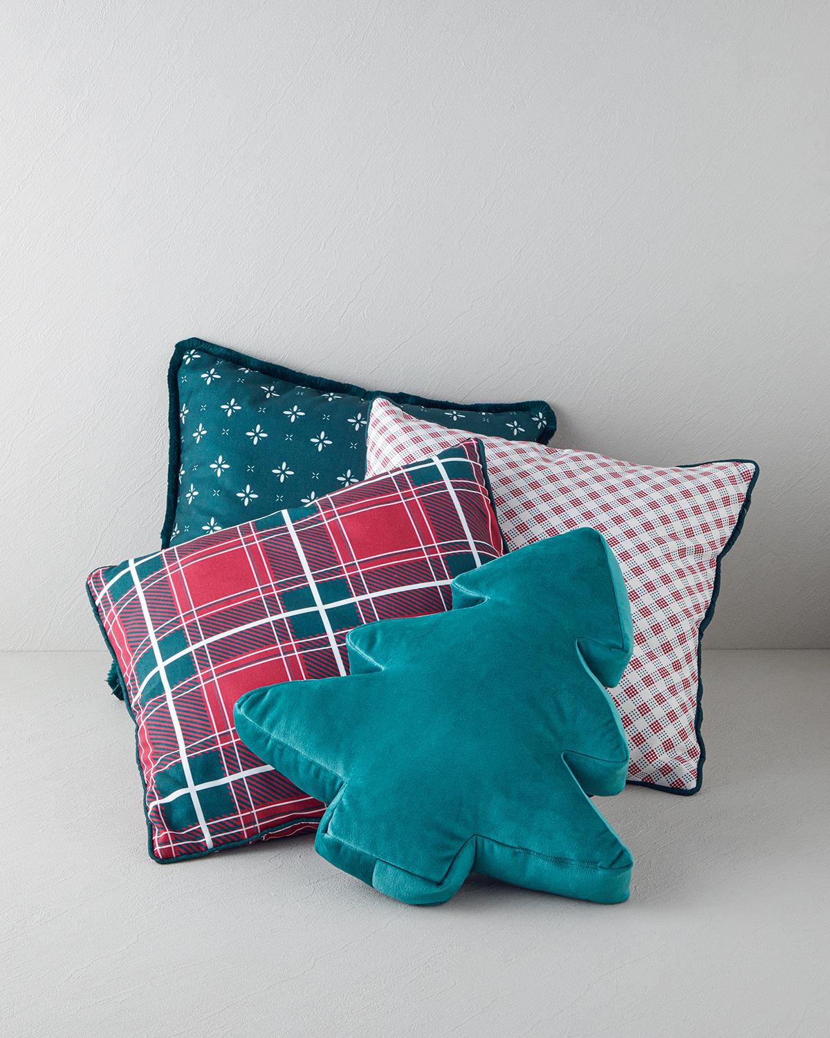 Premium Righe Patterned Decorative Cushion Cover - Red White