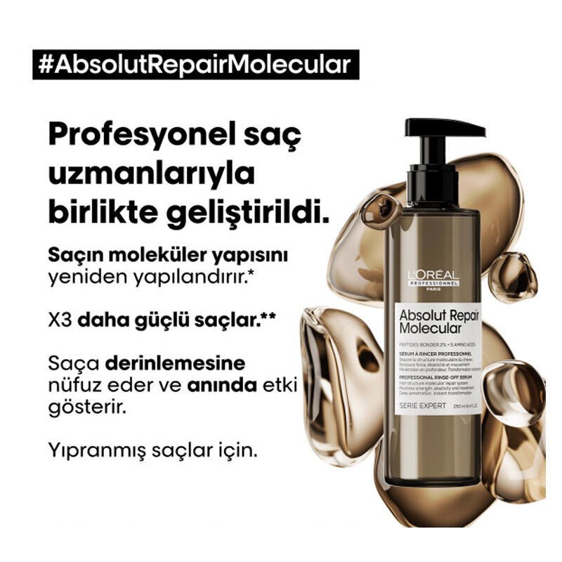 Rinse - off Serum - Molecular Repair for Damaged Hair with Peptides & Amino Acids - TryAladdin