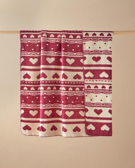 Professional-Grade Acrylic Plush Throw Blanket - Cherry Red