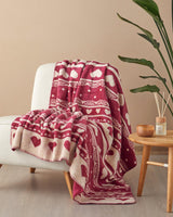 Professional-Grade Acrylic Plush Throw Blanket - Cherry Red