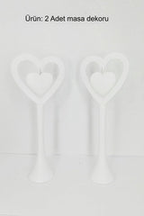 Romantic White Heart Table Decor - Set of 2 - TryAladdin