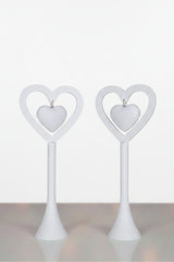 Romantic White Heart Table Decor - Set of 2 - TryAladdin