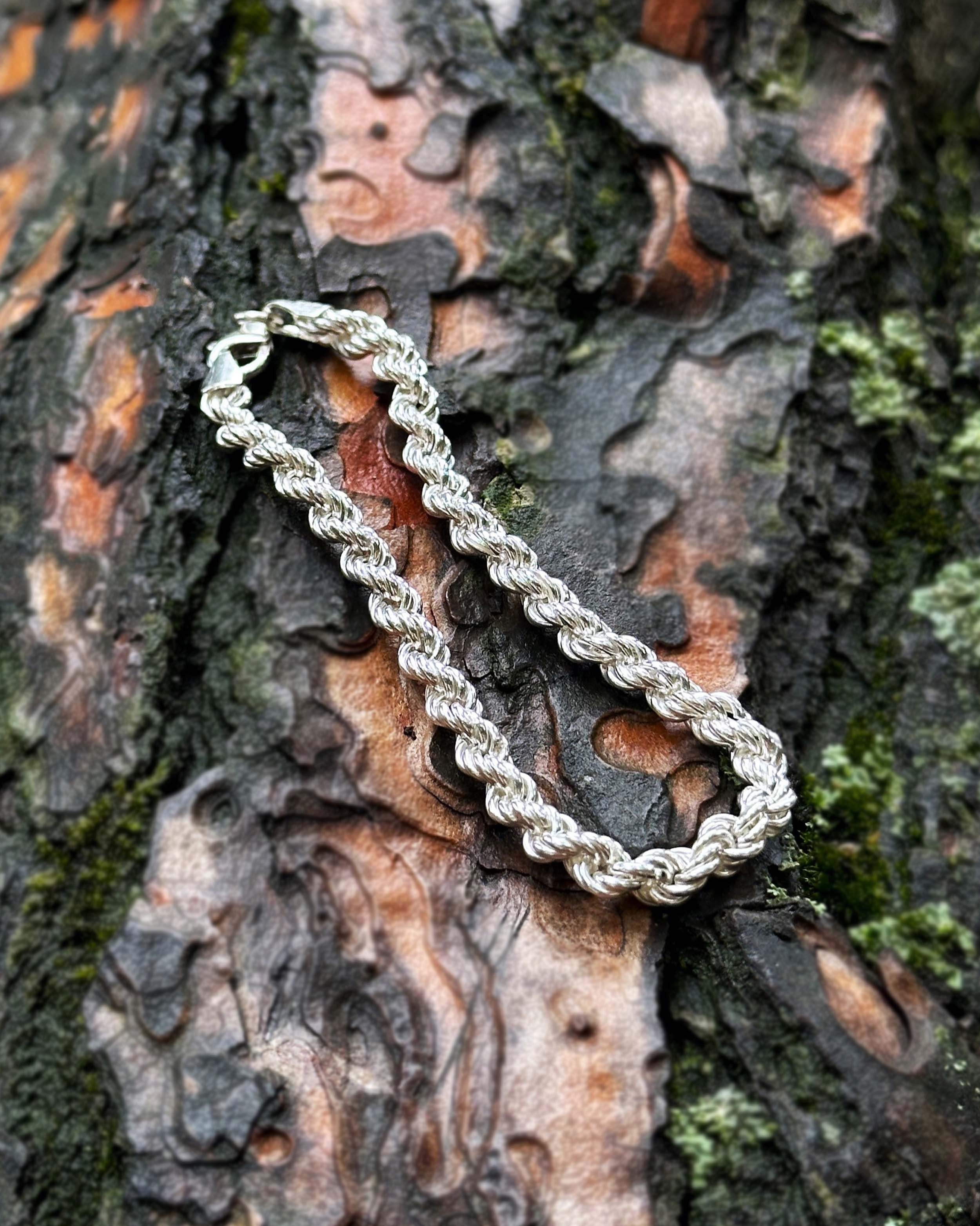 925 Sterling Silver Rope Bracelet - Handwoven Design