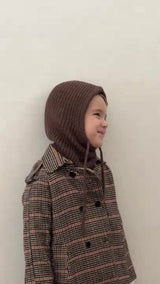 Roped Knitted Balaclava - cozy Brown for Ages 6m - 9y - TryAladdin