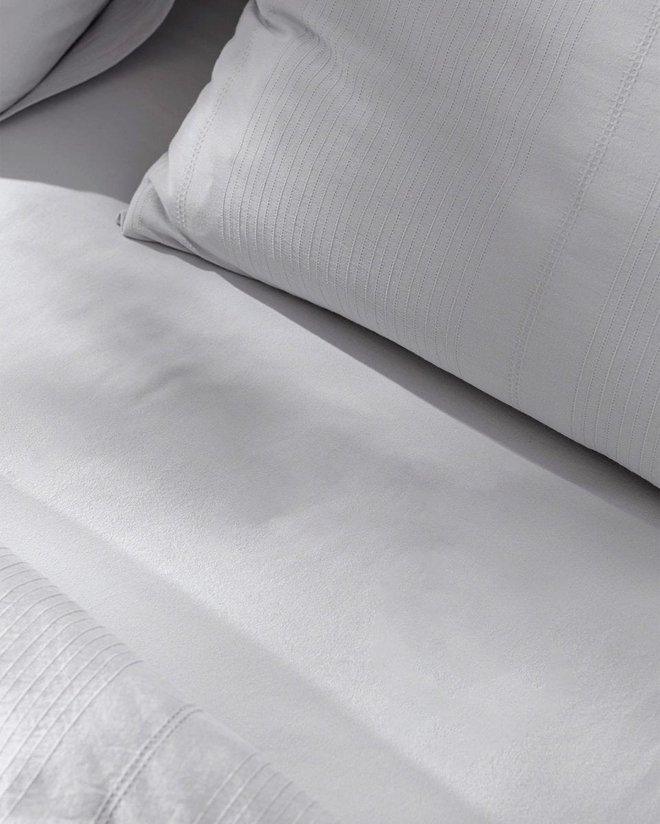 Rosalie 100% Cotton King Size Dobby Weave Duvet Cover Set - Light Gray - TryAladdin