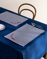 Rosane Design White and Navy Blue Placemat for Dining Tables - TryAladdin