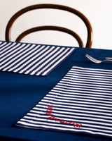 Rosane Design White and Navy Blue Placemat for Dining Tables - TryAladdin