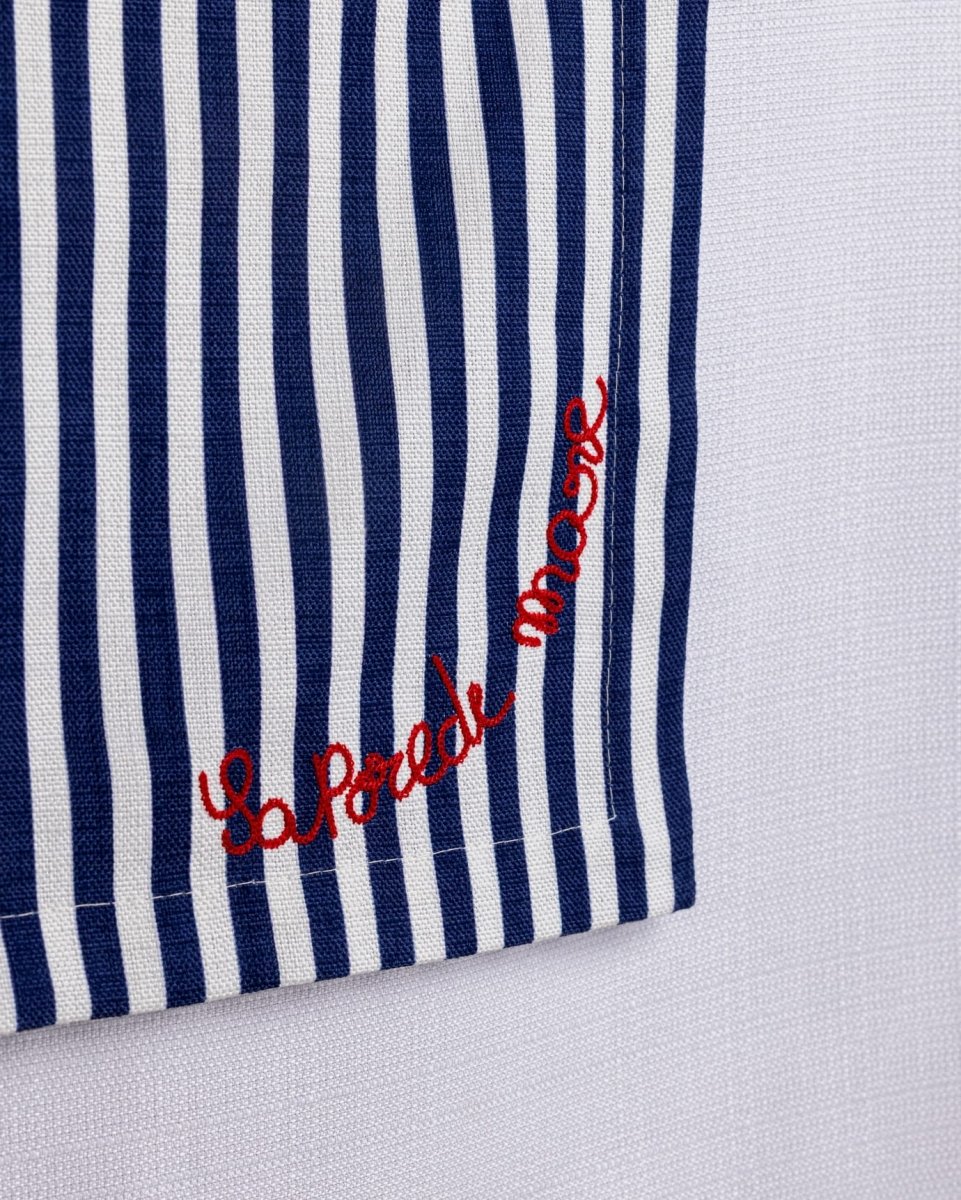 Rosane Elegant Table Runner - White & Navy Blue - TryAladdin