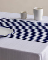 Rosane Elegant Table Runner - White & Navy Blue - TryAladdin